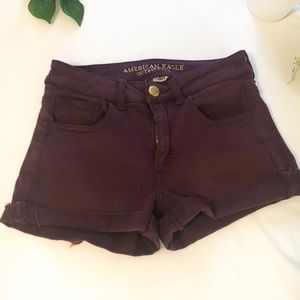Maroon High Waisted Shorts ~American Eagle~